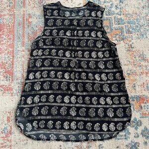 Madewell sleeveless block print silky top